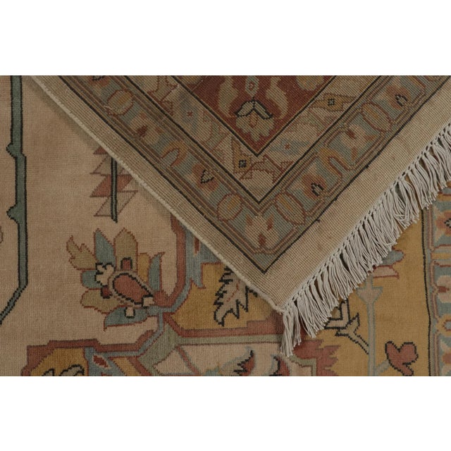 Textile Rug & Kilim’s Classic Style Rug With Red and Gold With Blue Medallion Pattern For Sale - Image 7 of 8