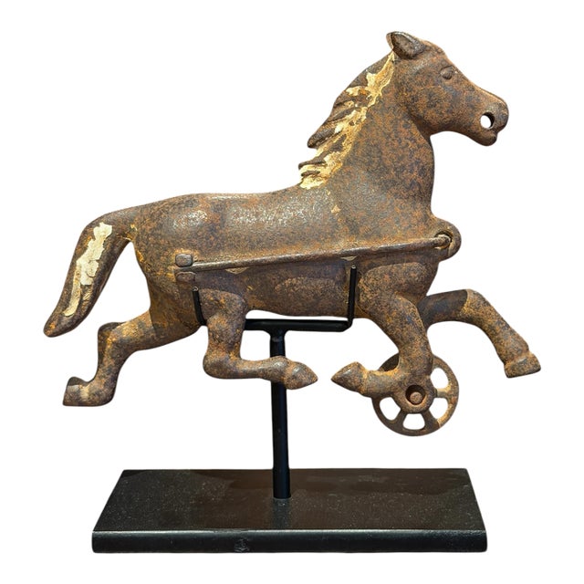 Early 20th Century American Iron Horse Toy on Custom Steel Mount For Sale