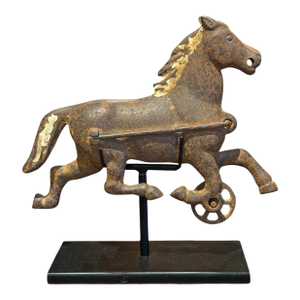 Early 20th Century American Iron Horse Toy on Custom Steel Mount