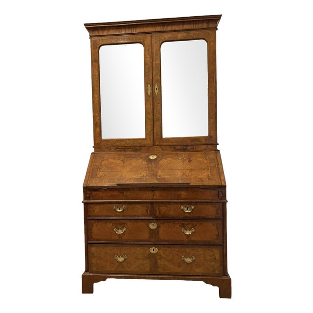 Antique George I Figured Walnut Bureau Bookcase with Secretaire, 1720 For Sale
