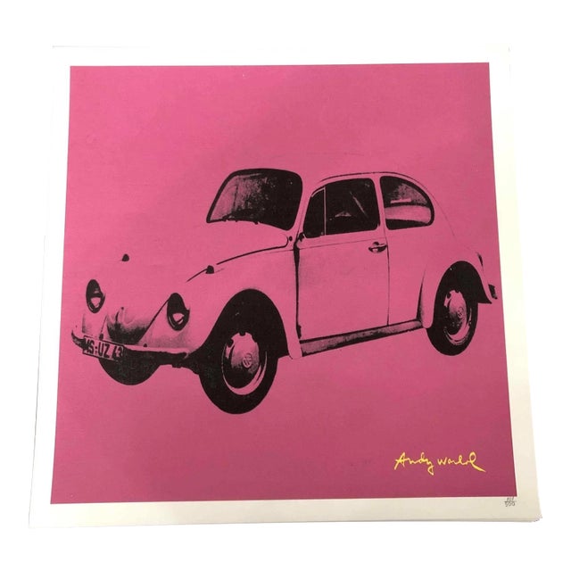 1990s After Andy Warhol Pink Lithograph "Numbered and Signed on Plate" Lithograph For Sale