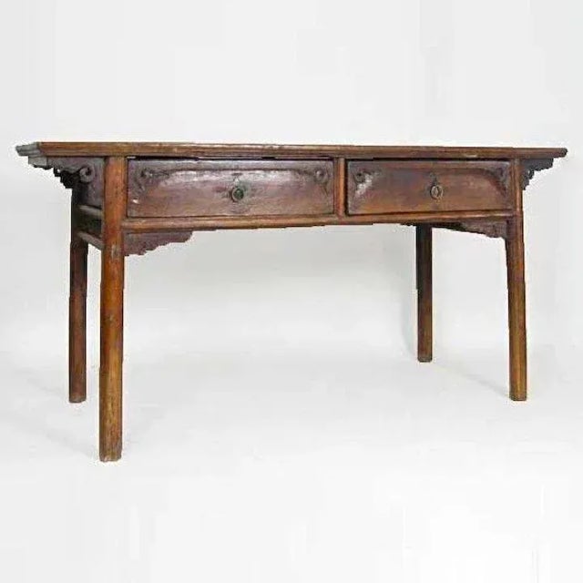 17th Century Chinese Shanxi Province Cypress and Pine Drawing Table For Sale - Image 5 of 5