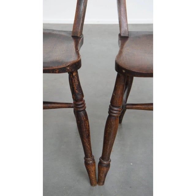 Wood Set of Antique English Oxford Dining Chairs For Sale - Image 7 of 13