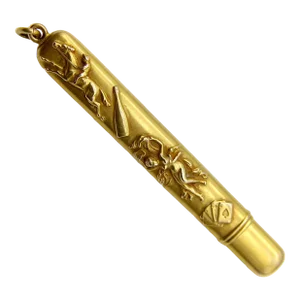 1910s Edwardian 14k Gold Four Vices Pencil Case