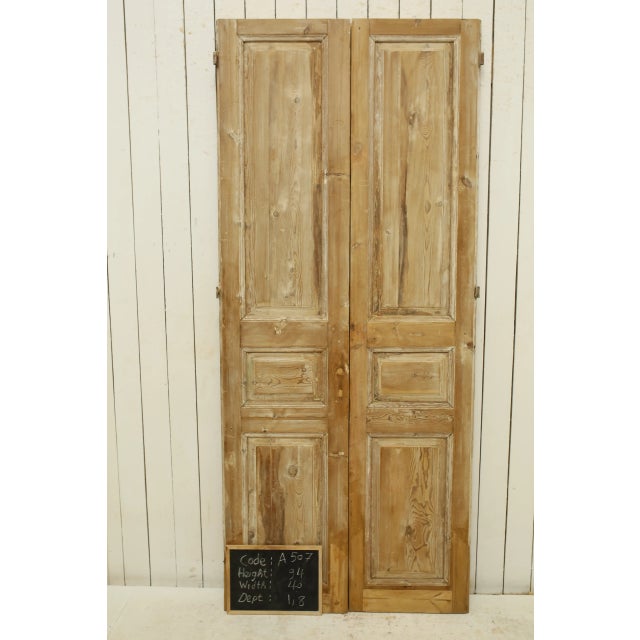 Rustic European Late 19th Century Double French Doors - a Pair For Sale - Image 3 of 5