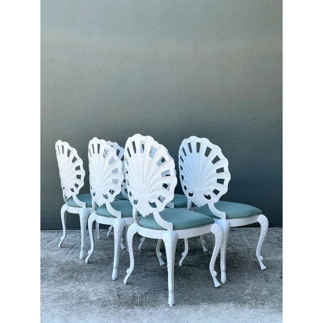 Vintage Cast Aluminum Shell Back Grotto Chairs - Set of 6 For Sale - Image 11 of 11