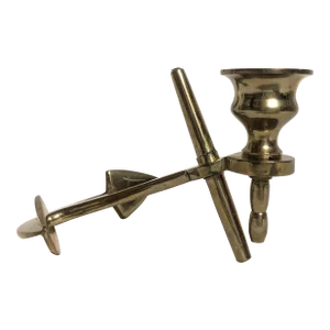 Vintage Brass Anchor Candle Holder