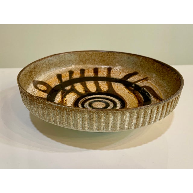 1970s Mid Century Lapid Art Pottery Bowl Signed For Sale - Image 5 of 9