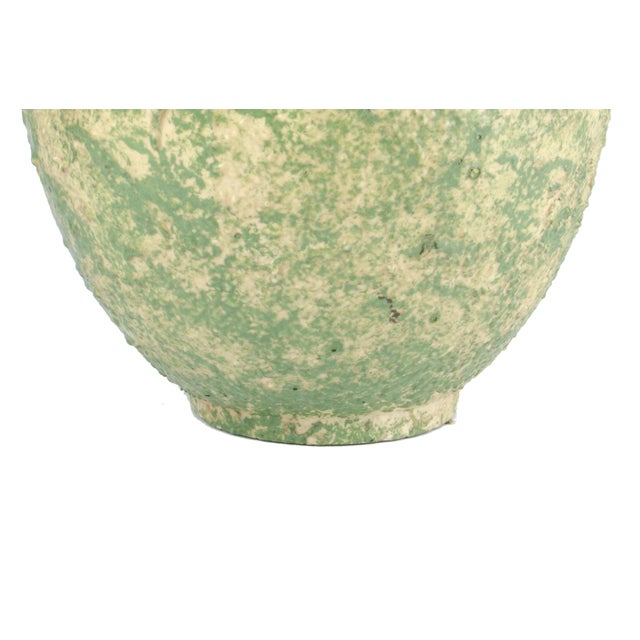 1930s 1930s Art Déco Greenish Crystalline Glaze Sèvres Porcelain Bulbous Vase, France For Sale - Image 5 of 9