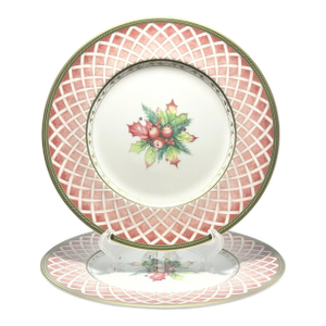 Fitz & Floyd “Winter Holiday” Pair of Bone China Salad or Luncheon Plates