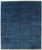 Vintage hand-knotted Persian Gabbeh rug featuring a deep blue field with subtle tonal variation and scattered small tribal...
