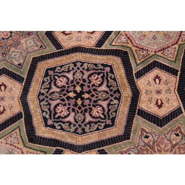 1990's Abstract Pak-Persian Black/Multi Wool Rug - 9'1'' X 12'1'' For Sale - Image 4 of 9