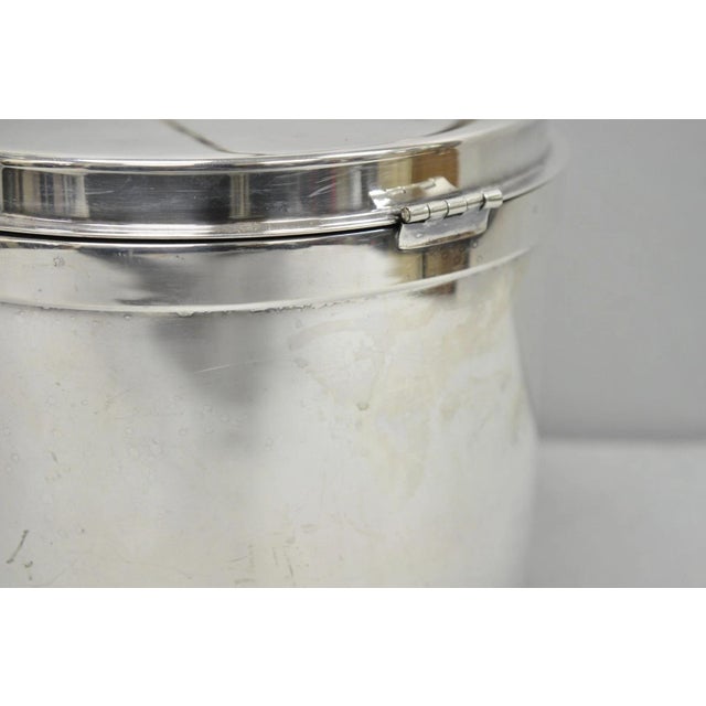 Mid 20th Century Gorham Yc141 Mid Century Modern Silver Plated Reticulating Hinge Ice Bucket For Sale - Image 14 of 16