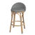 Gray Tobias 24.5 in. Seat Height Outdoor Rattan and Metal Low Back Counter Stool, Gray/White Dot / Natural Rattan Frame For Sale - Image 8 of 8