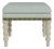 Bunny Williams Home Olive Tape Stool in Sea Foam Performance Woven Fabric with Antique Brass Nailheads and Alpine Legs For Sale