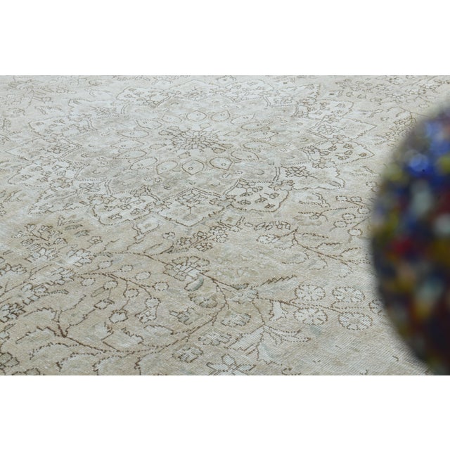 Persian 1970s Vintage Persian Handmade Wool Cotton Orange Area Rug For Sale - Image 3 of 11