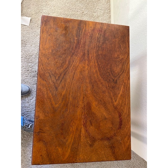 Occasional Side Table With Inlaid Marquetry & Lower Shaped Shelf (1930s - Early 1950s) For Sale - Image 4 of 4