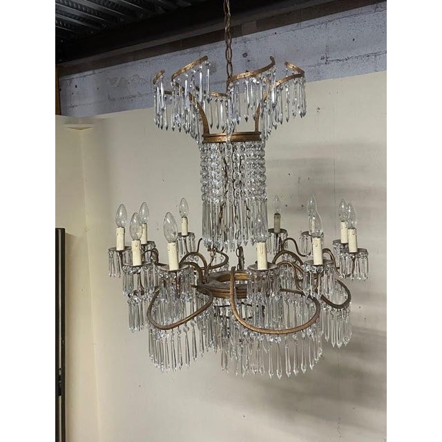 Neo-Classical Glass and Bronze Cascade Chandelier in the style of K.F. Schinkel, 1890s For Sale - Image 4 of 18