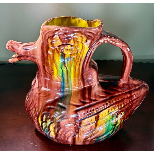 Mid 20th Century Mid-Century Modern Glazed Drip-Ware Duck Art Pottery Pitcher For Sale In Orlando - Image 6 of 9