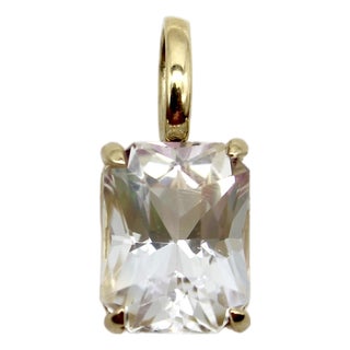 1990s Signature 14k Gold Rainbow Moonstone Pendant For Sale