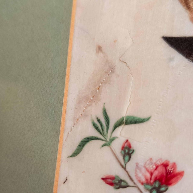 19th or 20th Century Chinese Watercolor Pith Paper Painting of Birds Arguing For Sale - Image 14 of 16