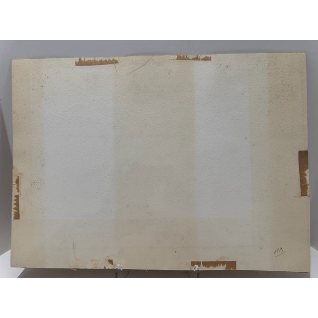 Henry Emil Salloch Original Watercolor on Paper Waterway and Mirror Reflections, 1948. For Sale In Atlanta - Image 6 of 7