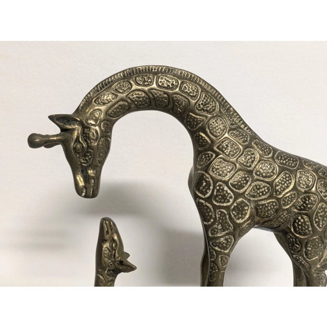 Metal Vintage Brass Giraffe Figurines - Set of 3 For Sale - Image 7 of 11