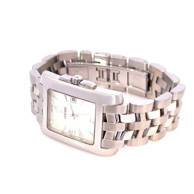 Late 20th Century Concord Estate Unisex Wristwatch 6.5" Stainless Steel 18 MM For Sale In New York - Image 6 of 6