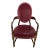 1930s Red Velvet Mahogany Chair With Decorative Trim For Sale