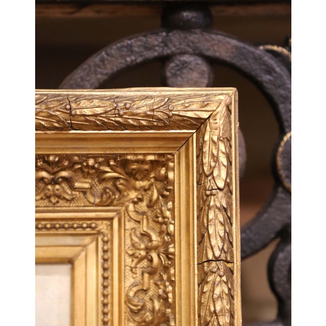 Wood 19th Century French Oil on Canvas Floral Painting in Carved Gilt Wood Frame For Sale - Image 7 of 10