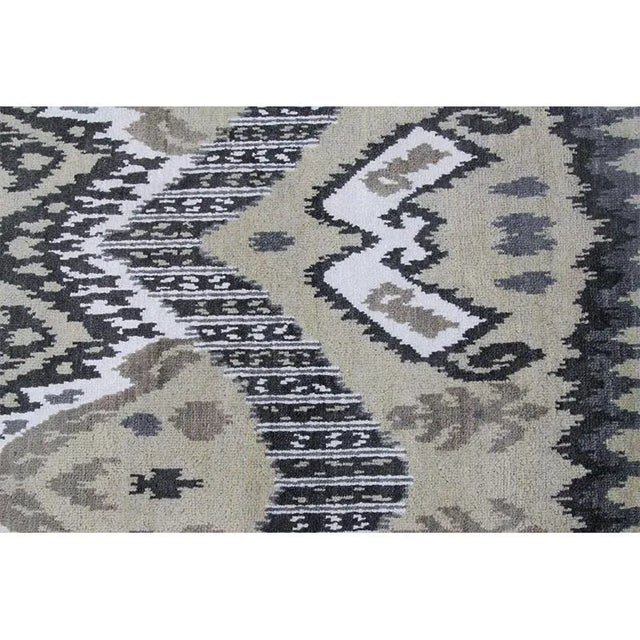 Handwoven Ikat Area Rug - 9′10″ × 13′10″ For Sale - Image 9 of 12