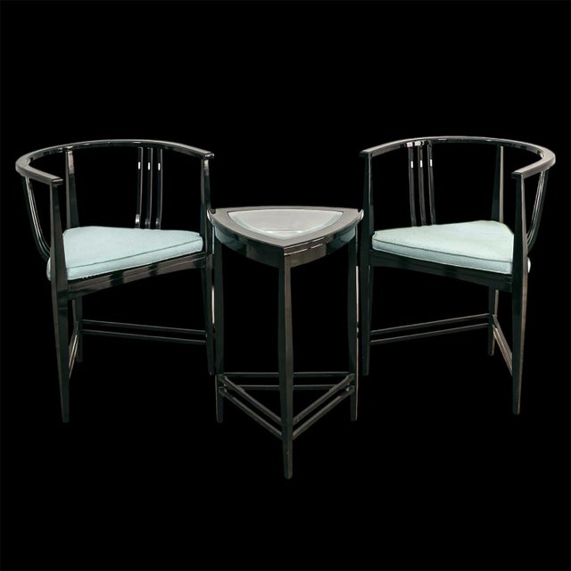 Black Ash Armchairs and Coffee Table by Ernest Archibald Taylor, 1980s, Set of 3 For Sale - Image 12 of 12