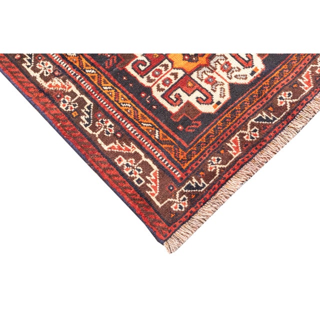 1950s Semi-Antique Hand-Knotted Persian Qashqai Rug 5'4" X 8'9" For Sale - Image 5 of 18