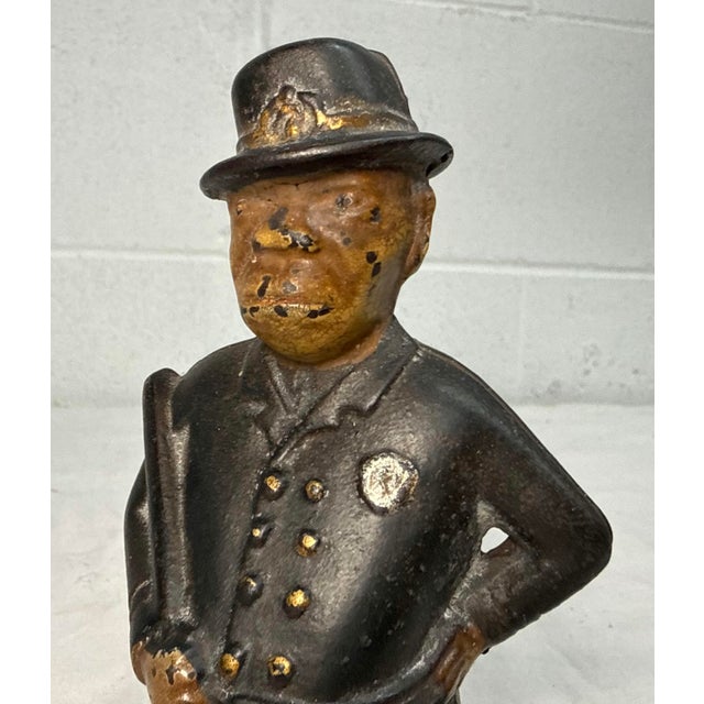 1910s Antique 1900 Cast Iron Still Coin Bank Mulligan the Policeman Cop a.c Williams For Sale - Image 5 of 12