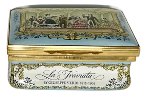 1980s Cartier Opera Collection Limited Edition (86/250) Enamel Copper Trinket Box La Traviata