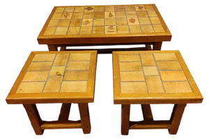 Ceramic Coffee Tables, 1960s, Set of 3