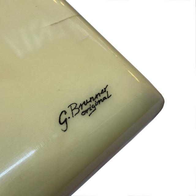 Cream 1960s Sculptural Marble Console Table Signed “G. Brunner Original” For Sale - Image 8 of 8