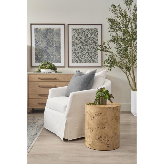 Contemporary Burl Wooden Round Accent Table by Essentials for Living For Sale - Image 3 of 8