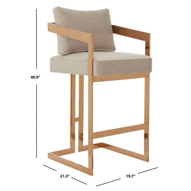 Contemporary Taraji Bar Stool - Almond For Sale - Image 3 of 6