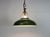 Industrial Green Enamel Factory Pendant Lamp from Coolicon, 1950s For Sale - Image 14 of 16