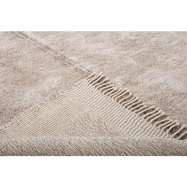 Hand-Knotted Wool Rug in Light Taupe and Desert Taupe by Azele Studio For Sale - Image 4 of 11