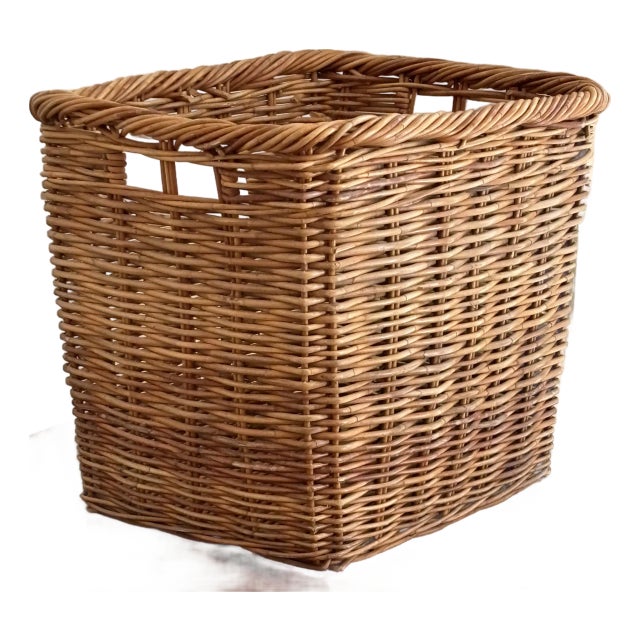 Vintage French-Style Storage / Kindling Basket For Sale
