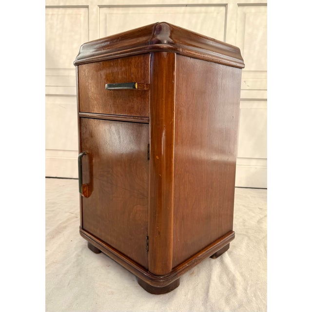 1930s Art Deco Nightstand With Bakelite Hardware Details For Sale - Image 10 of 15