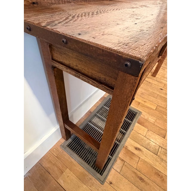 Contemporary Reclaimed Maine Barn Wood Sofa Console Table – 1 Piece For Sale In Boston - Image 6 of 8