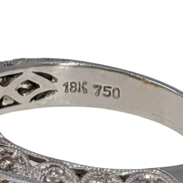 Rose & White Gold Pave Diamond Engagement Ring Cz Center, Size 7.75 For Sale - Image 4 of 6