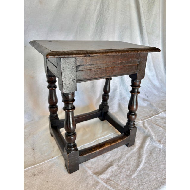 Wood 18th Century English Oak Joint Stool For Sale - Image 7 of 12