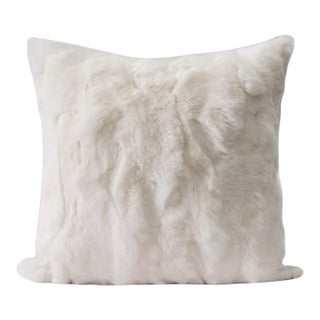 Fluffy and Minimalist Imitation Rabbit Fur Pillow - Filled With Feather Velvet For Sale