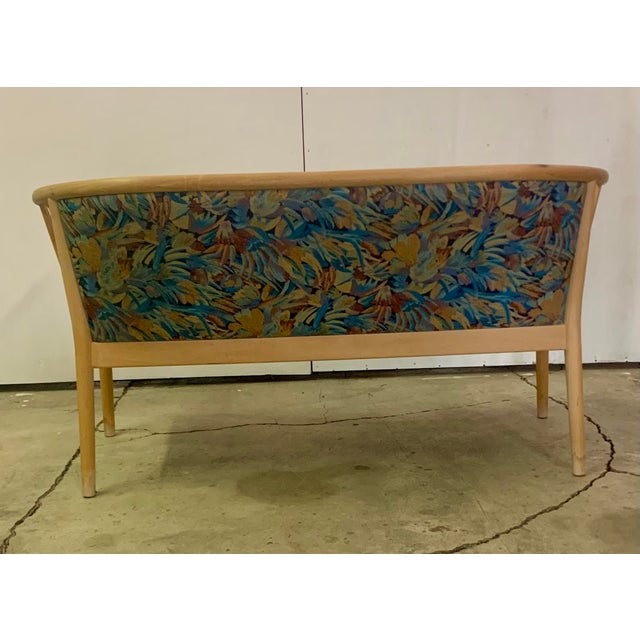1970s Mid-Century Modern Solid Wood Spindle Back Loveseat For Sale - Image 10 of 14