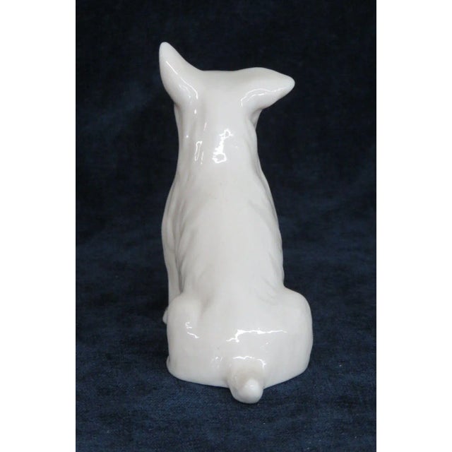 Mid 20th Century Belleek Ireland Porcelain White Dog Figurine Scottish Terrier For Sale - Image 5 of 13