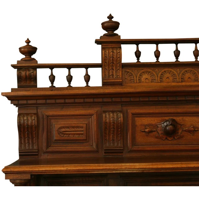 1900 - 1909 Antique French Red Marble & Walnut Server For Sale - Image 5 of 8